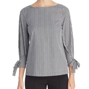 Lafayette 148 New York Paige Ithaca Mini Check Blouse